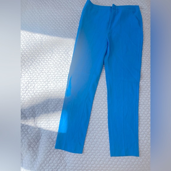 Bright blue linen and viscose ZARA pants - Picture 1 of 1